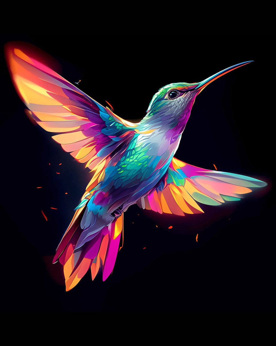 Peinture Par Numéros Avec Cadre NEWENMO Mignon Colibri - Fleurs Décoratives Pour Adulte, DIY 30x40cm, Idéal Pour Décoration Maison - 4