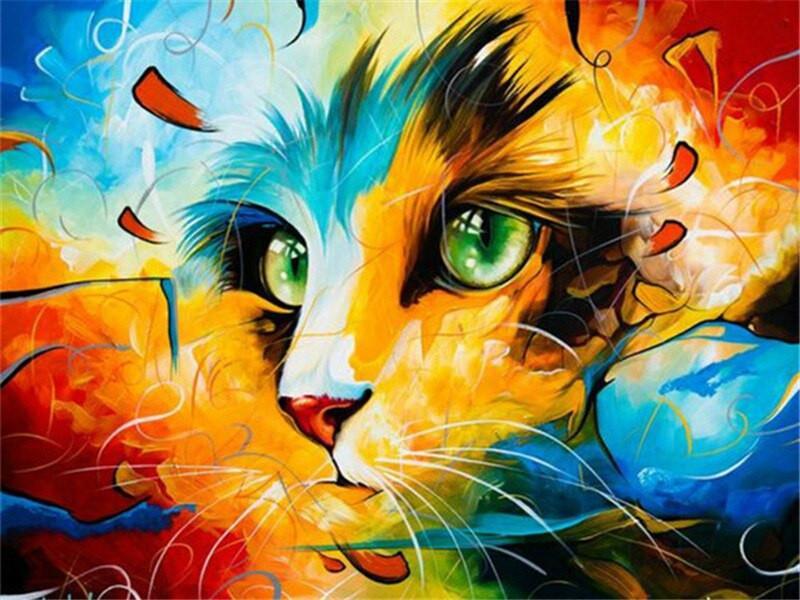 Animal Cat Paint By Numbers Canvas Wall Set PBNCATW53
