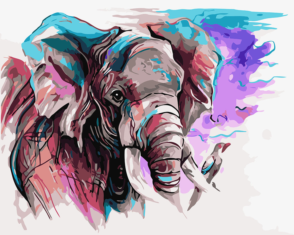 Animal Éléphant Peintures Par Numéros PBNELEW17