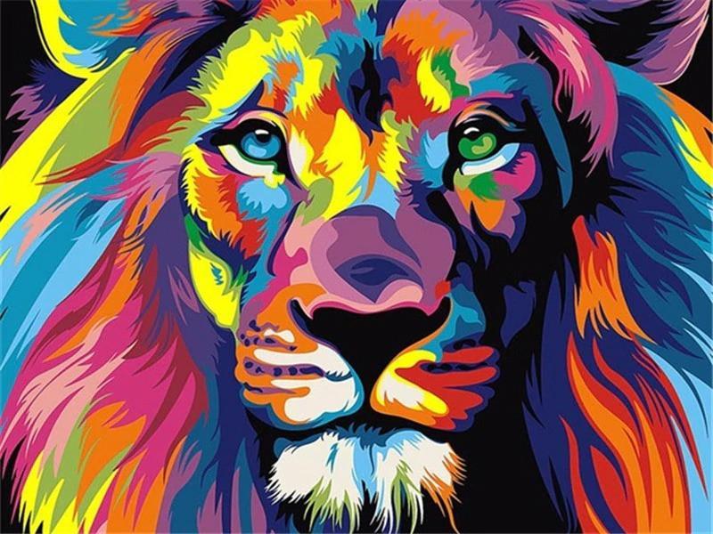 Animal Lion Paint By Numbers Canvas Wall Set PBNLIONW13