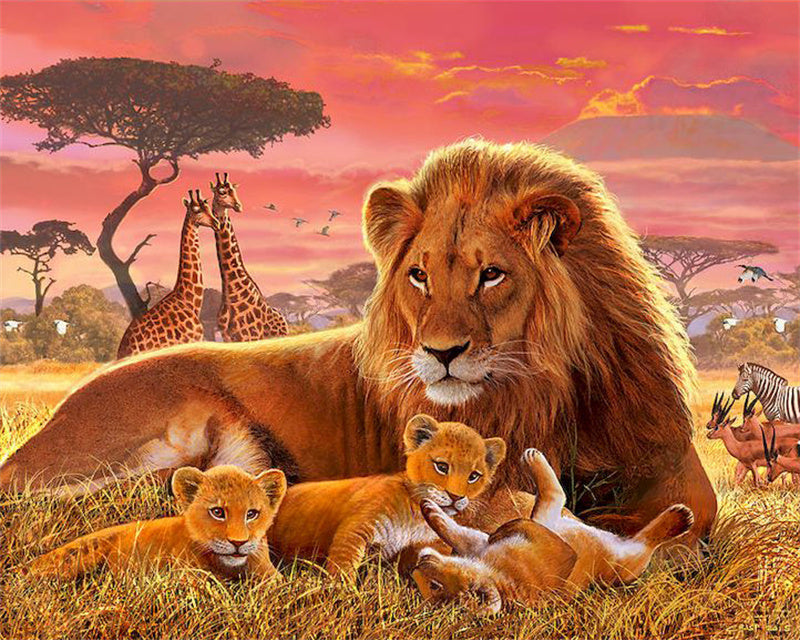 Animal Lion Peintures Par Numéros PBNLIONW42