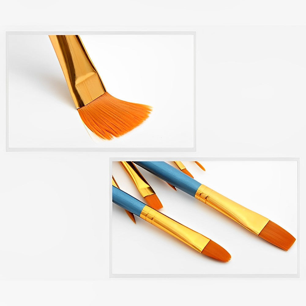 10 Pinceaux pour Peinture Acrylique - Différentes tailles et Formes