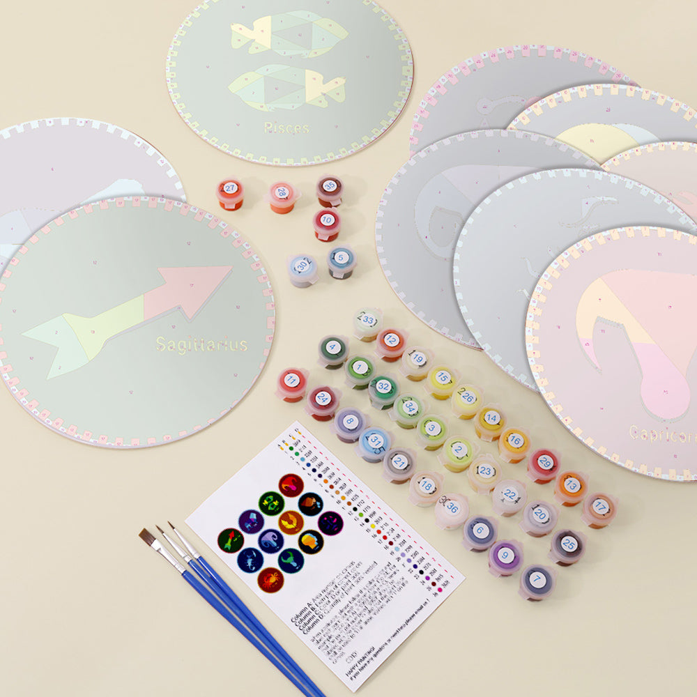 12 Pièces Sets de Table Série Constellation Peinture par Numéros
