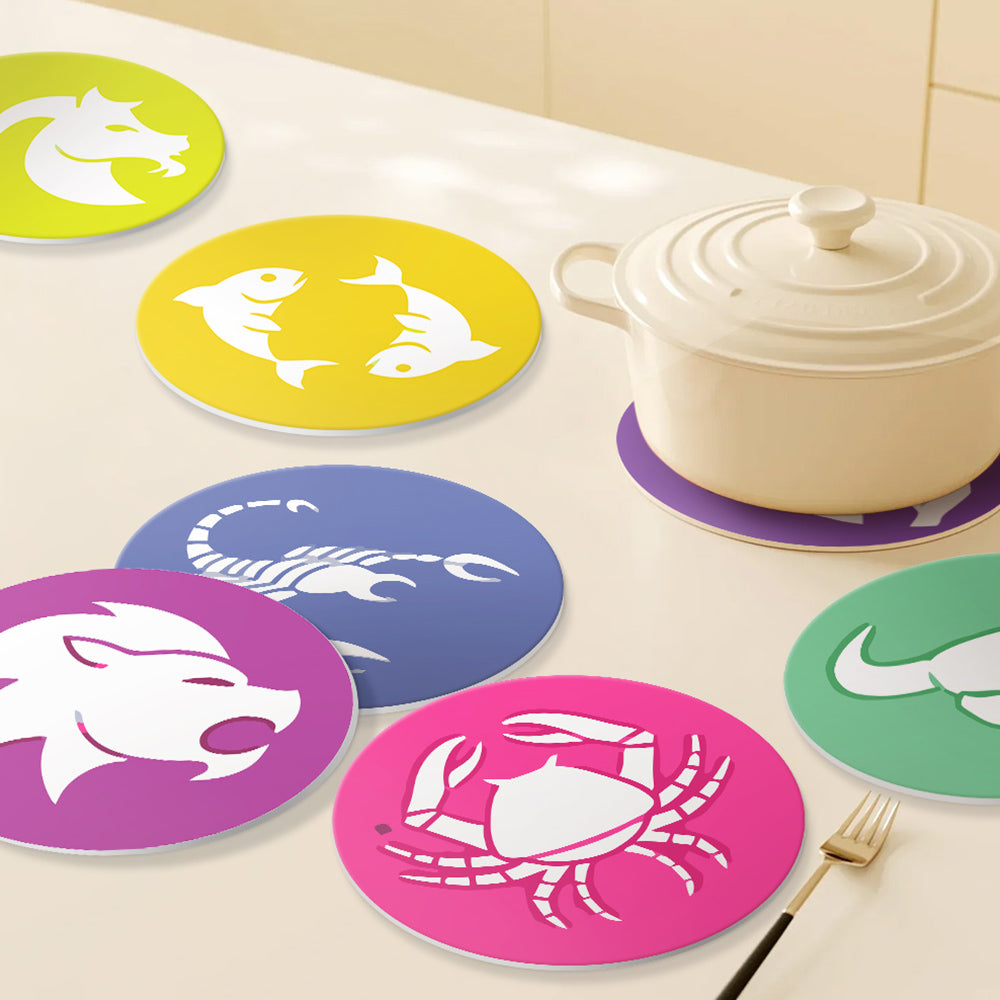 12 Pièces Sets de Table Signes du Zodiaque Peinture par Numéros