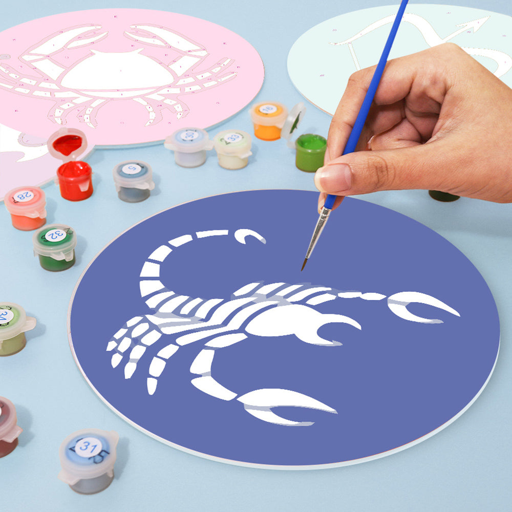 12 Pièces Sets de Table Signes du Zodiaque Peinture par Numéros