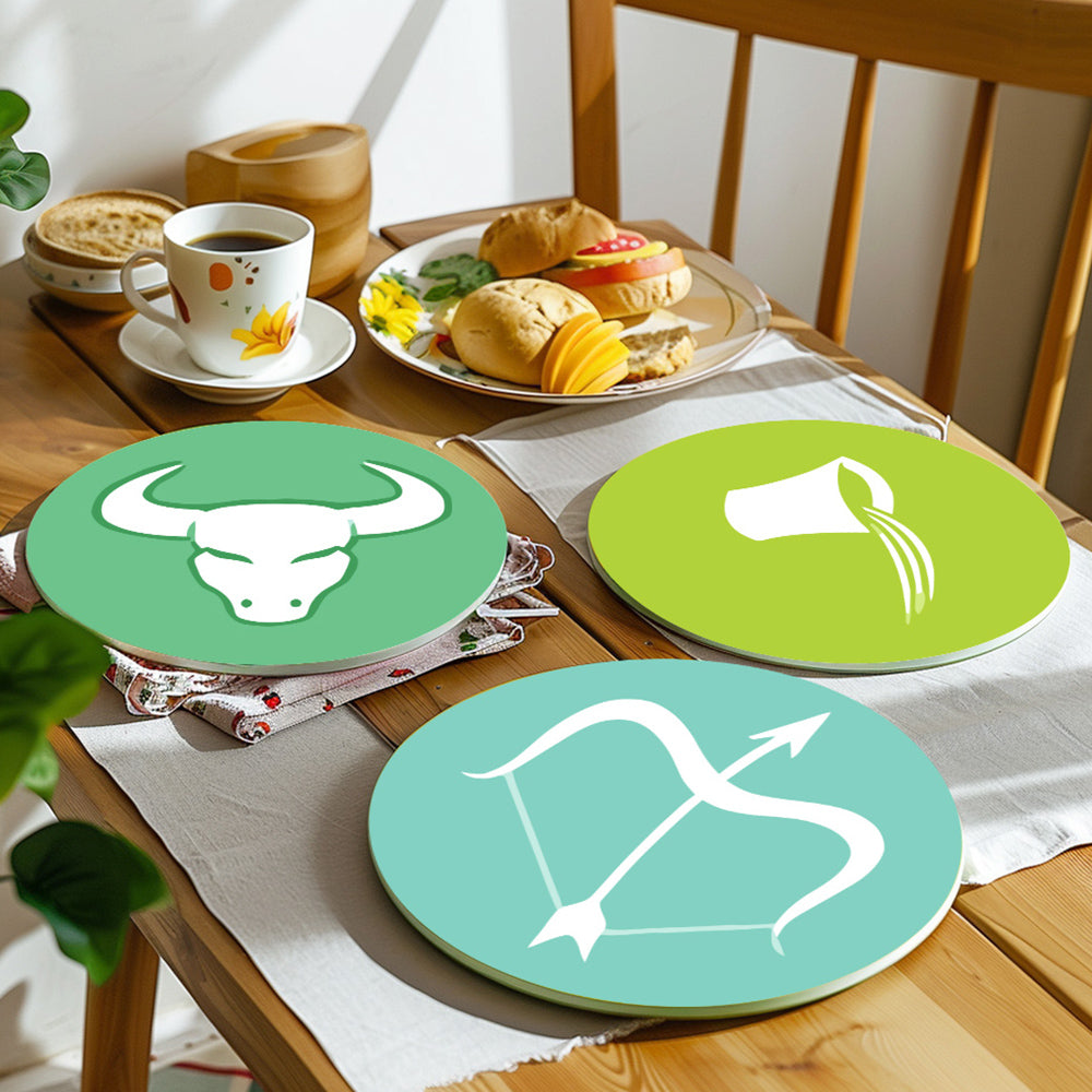 12 Pièces Sets de Table Signes du Zodiaque Peinture par Numéros