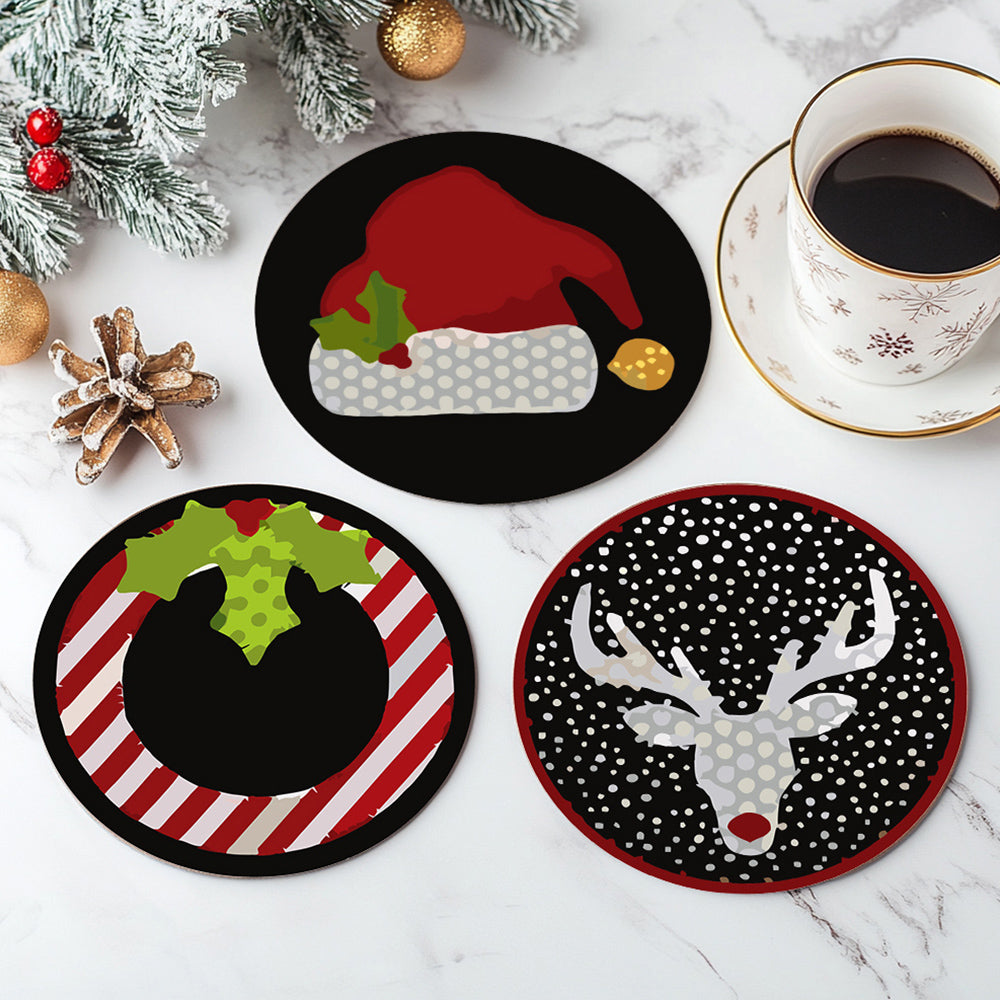 4 Pièces Dessous-de-verre Costumes de Noël Peinture par Numéros