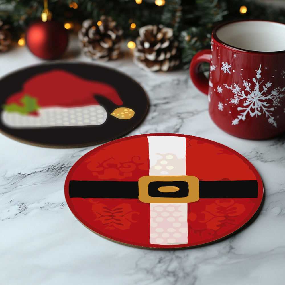 4 Pièces Dessous-de-verre Costumes de Noël Peinture par Numéros