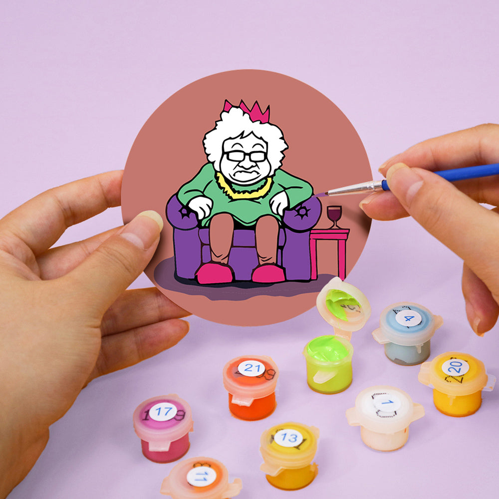 4 Pièces Dessous-de-verre Personnages Cartoon de Noël Peinture par Numéros