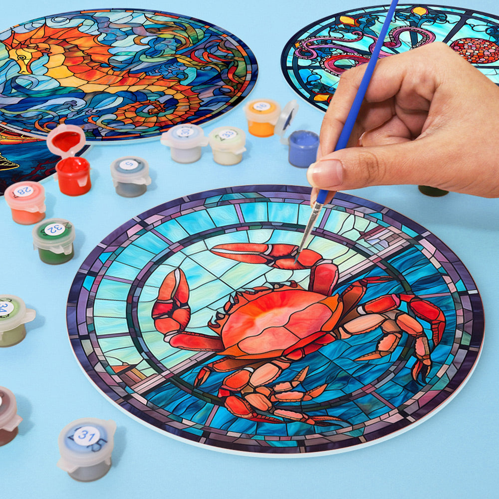 4 Pièces Sets de Table Animaux Marins Peinture par Numéros