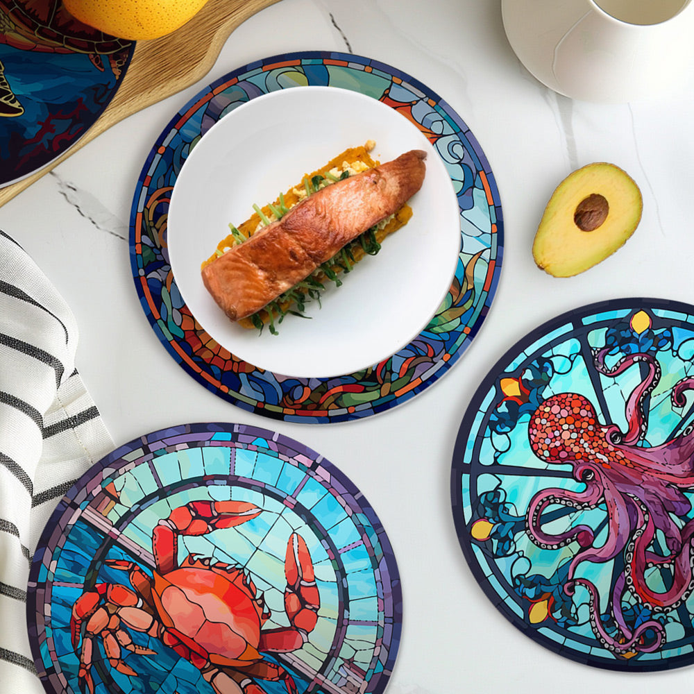 4 Pièces Sets de Table Animaux Marins Peinture par Numéros