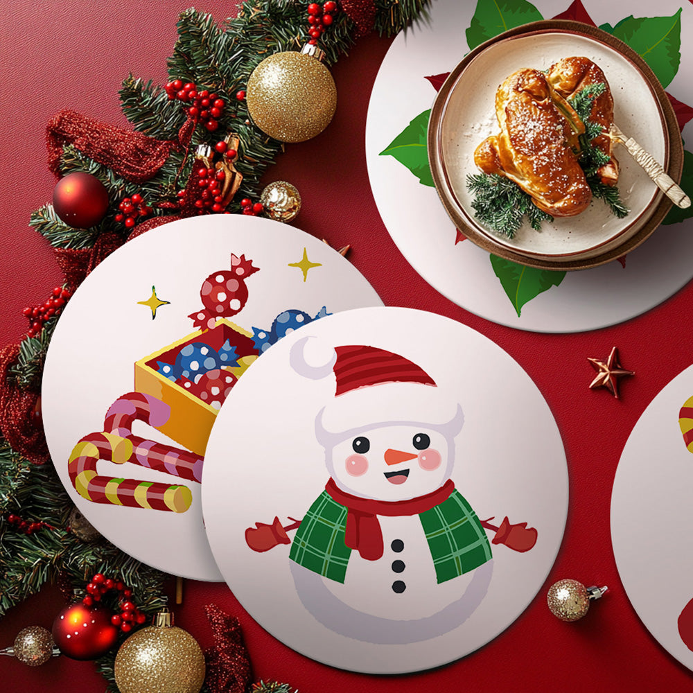 4 Pièces Sets de Table Bonbons et Cadeaux de Noël Peinture par Numéros