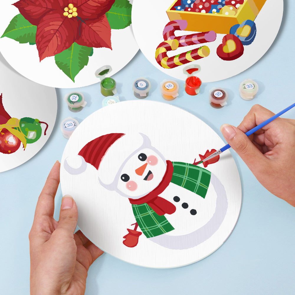 4 Pièces Sets de Table Bonbons et Cadeaux de Noël Peinture par Numéros