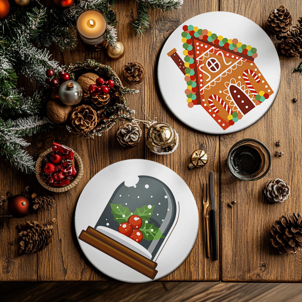 4 Pièces Sets de Table Château de Noël Cartoon Peinture par Numéros