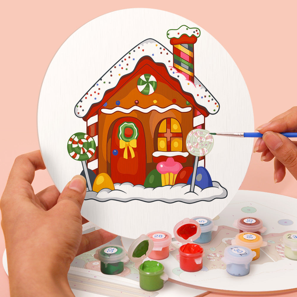 4 Pièces Sets de Table Château de Noël Cartoon Peinture par Numéros