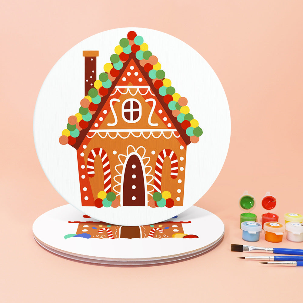 4 Pièces Sets de Table Château de Noël Cartoon Peinture par Numéros