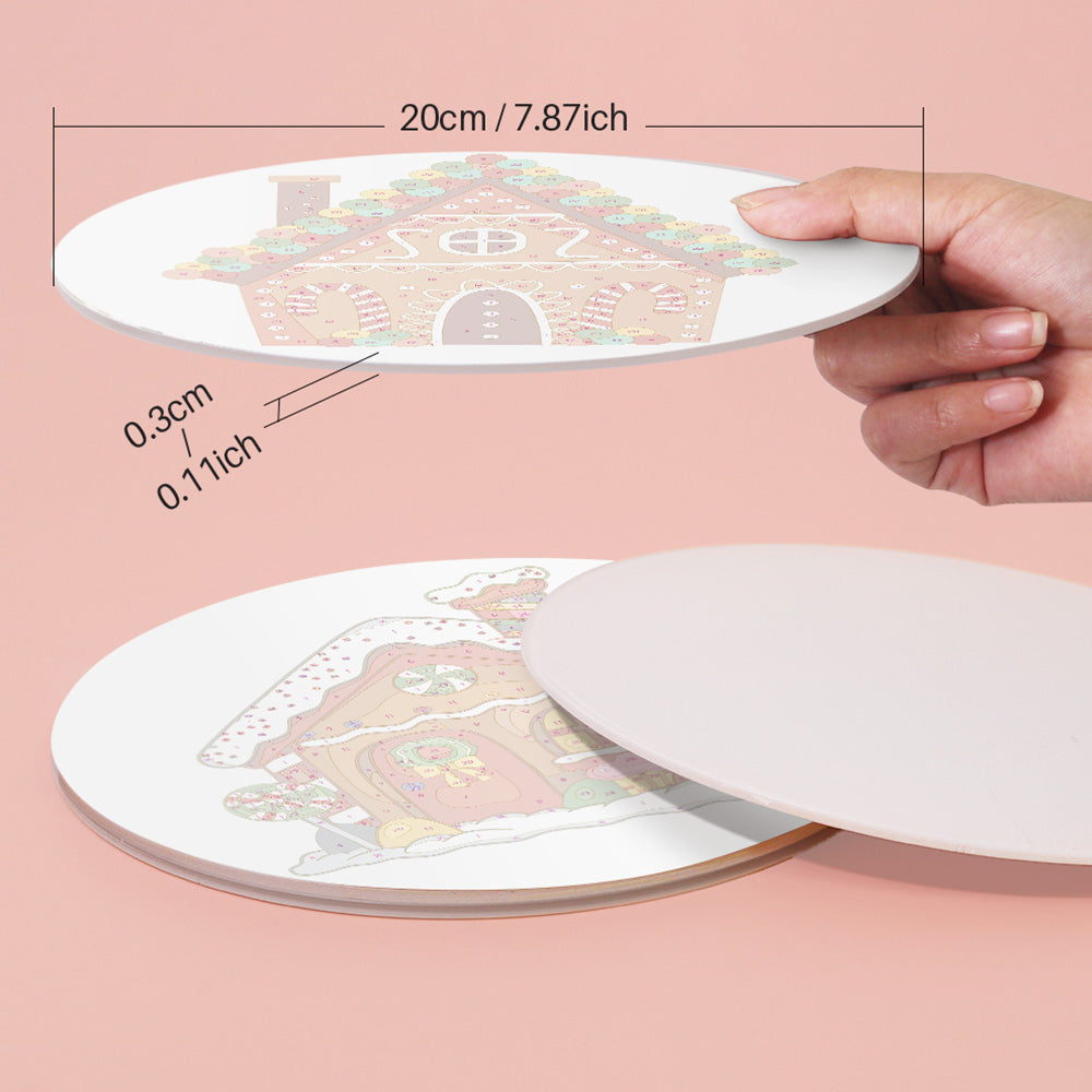 4 Pièces Sets de Table Château de Noël Cartoon Peinture par Numéros