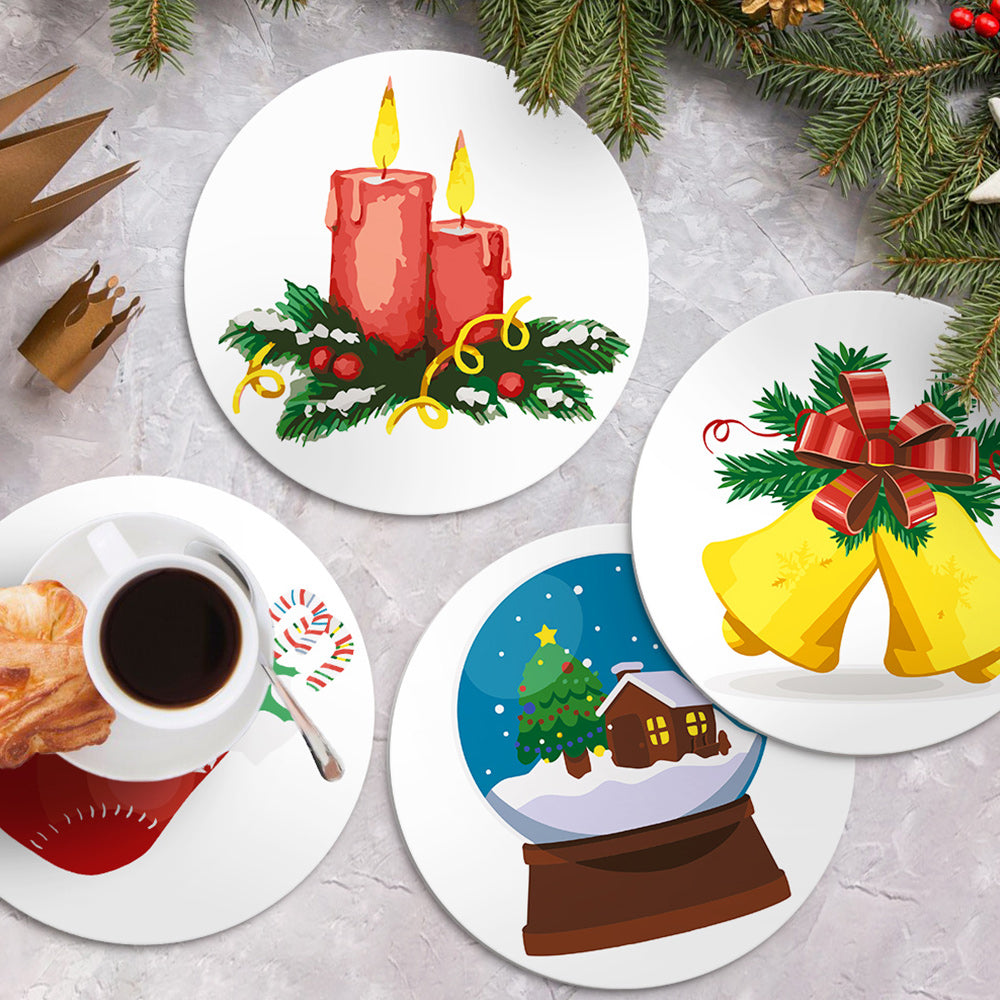 4 Pièces Sets de Table Décorations de Noël Peinture par Numéros