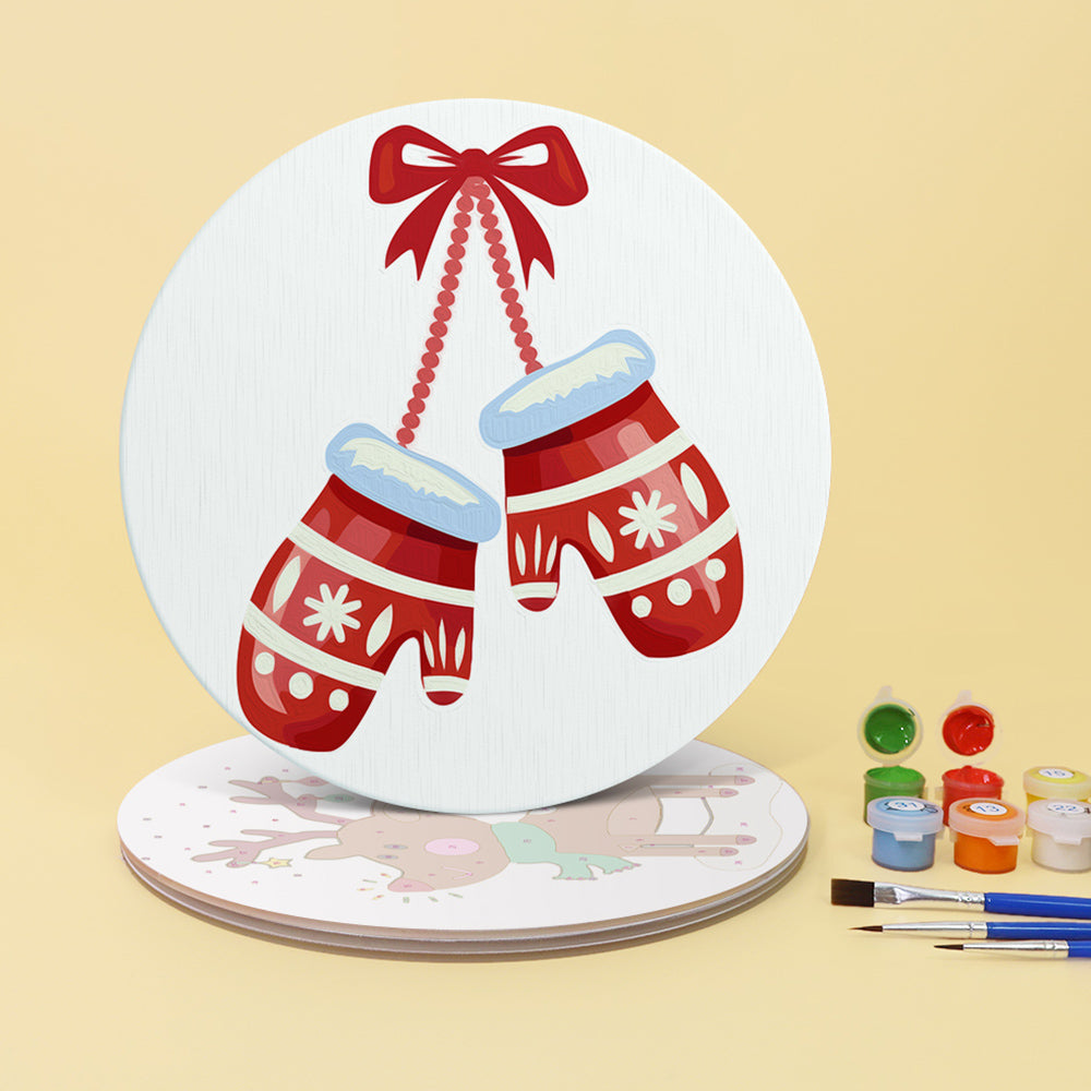 4 Pièces Sets de Table Gants et Cloches de Noël Peinture par Numéros