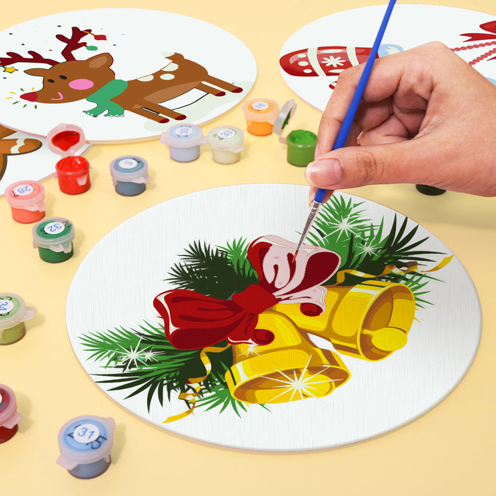 4 Pièces Sets de Table Gants et Cloches de Noël Peinture par Numéros