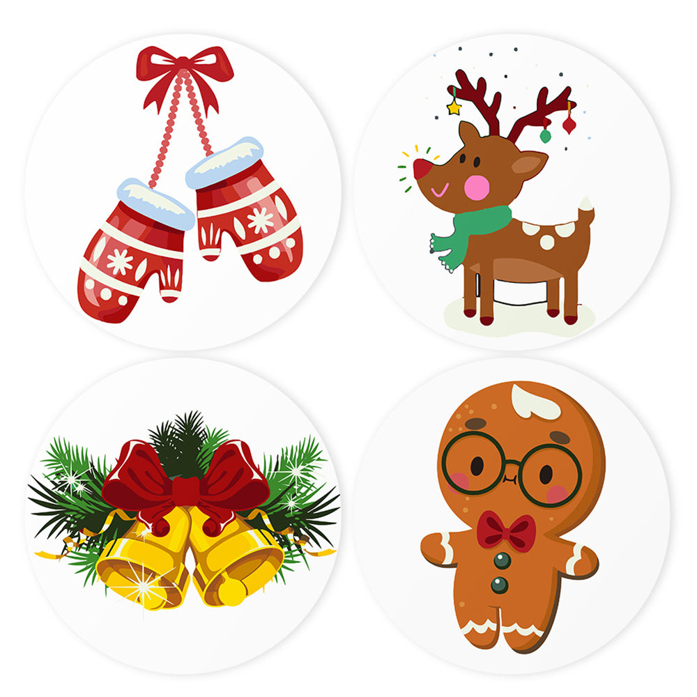 4 Pièces Sets de Table Gants et Cloches de Noël Peinture par Numéros