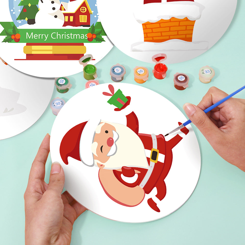 4 Pièces Sets de Table Père Noël Heureux Peinture par Numéros