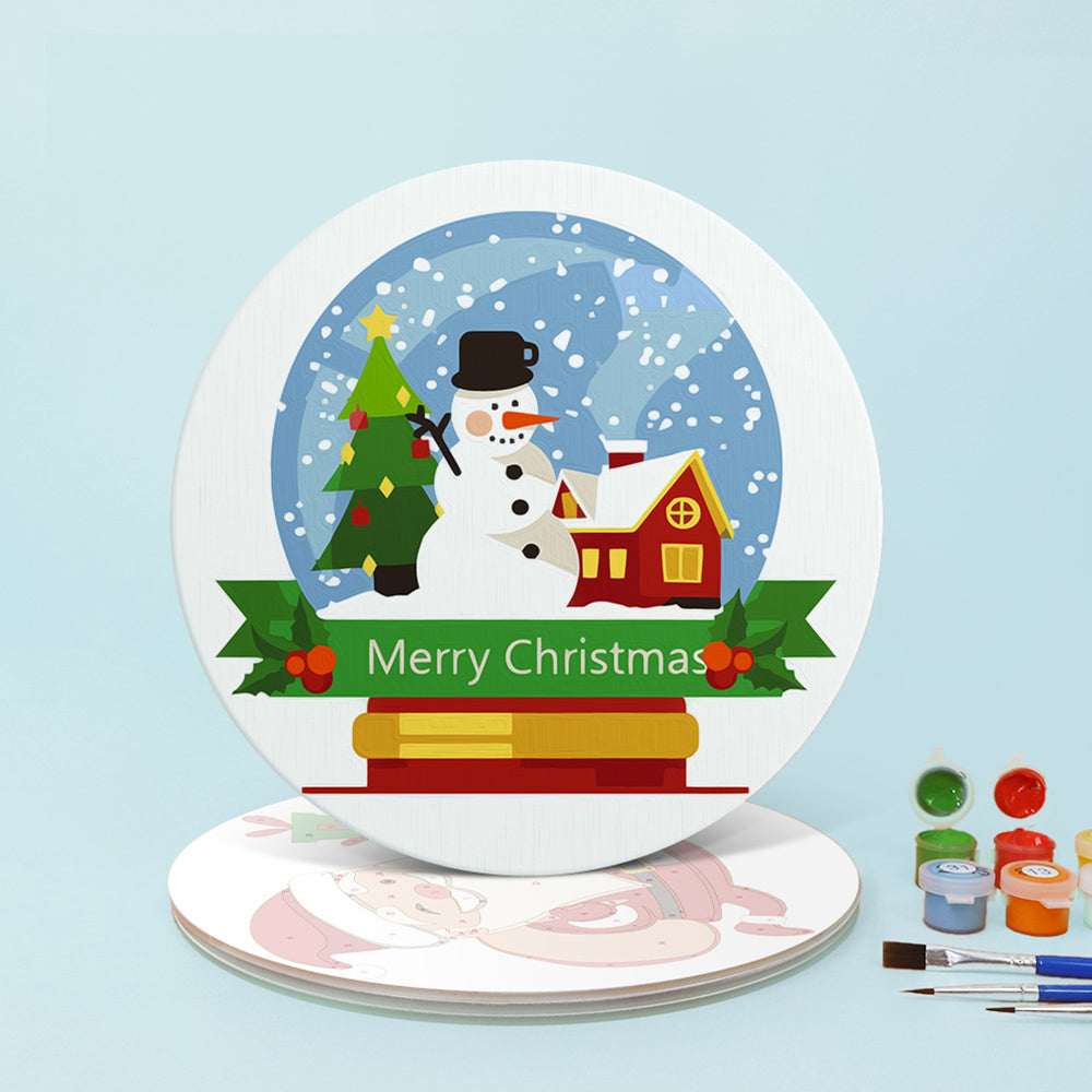 4 Pièces Sets de Table Père Noël Heureux Peinture par Numéros
