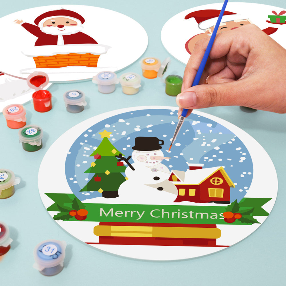 4 Pièces Sets de Table Père Noël Heureux Peinture par Numéros