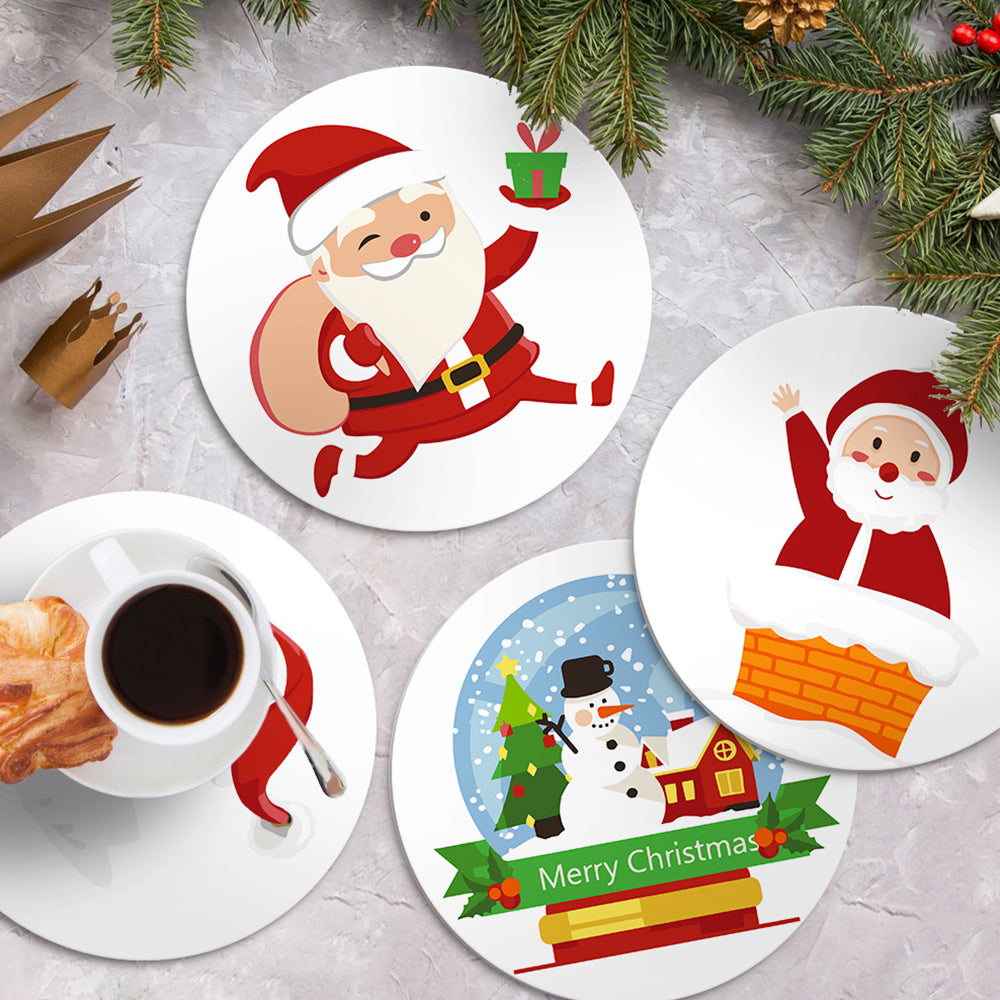 4 Pièces Sets de Table Père Noël Heureux Peinture par Numéros
