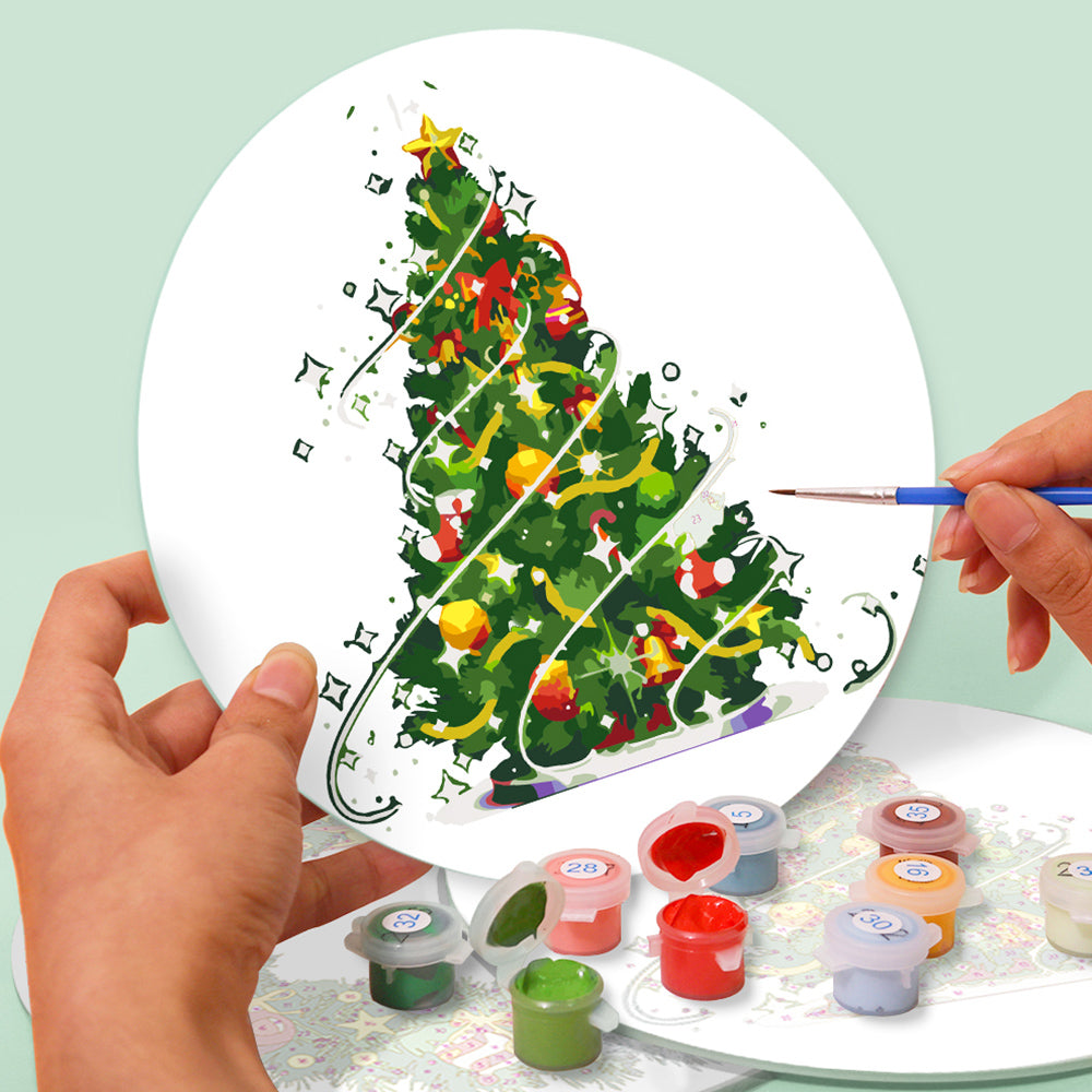 4 Pièces Sets de Table Sapin de Noël et Guirlande Peinture par Numéros