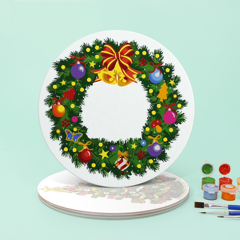 4 Pièces Sets de Table Sapin de Noël et Guirlande Peinture par Numéros