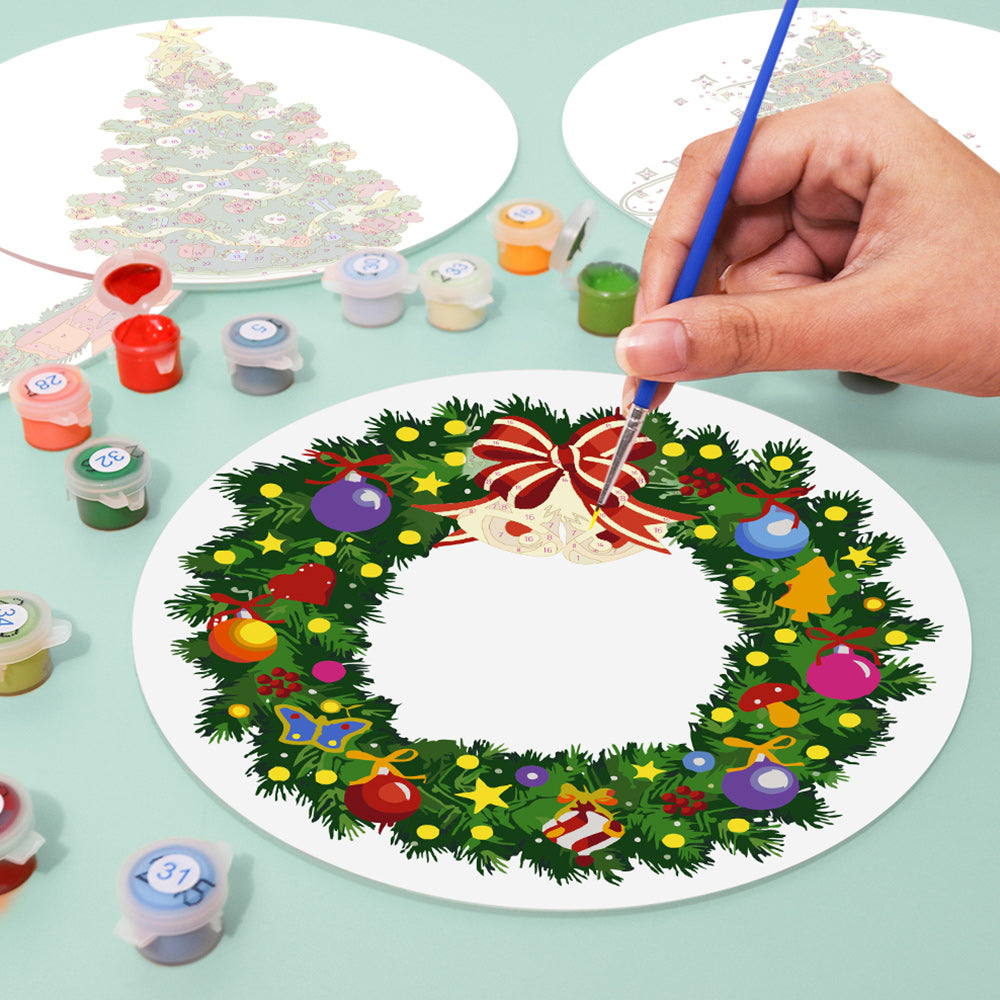 4 Pièces Sets de Table Sapin de Noël et Guirlande Peinture par Numéros