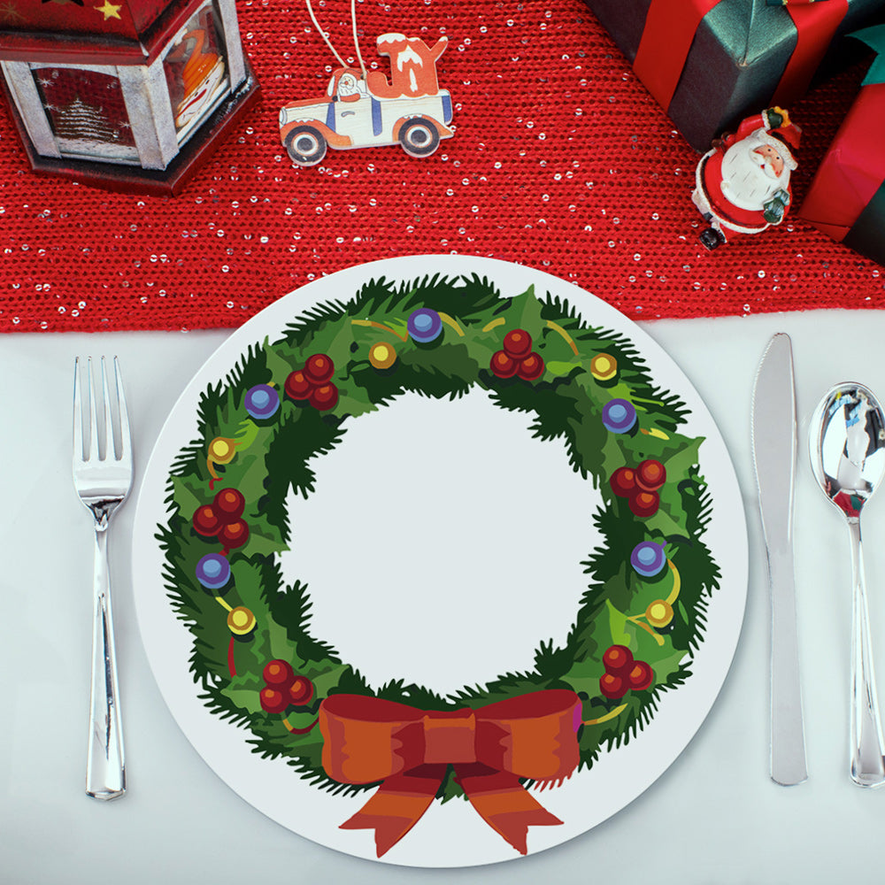 4 Pièces Sets de Table Sapin de Noël et Guirlande Peinture par Numéros