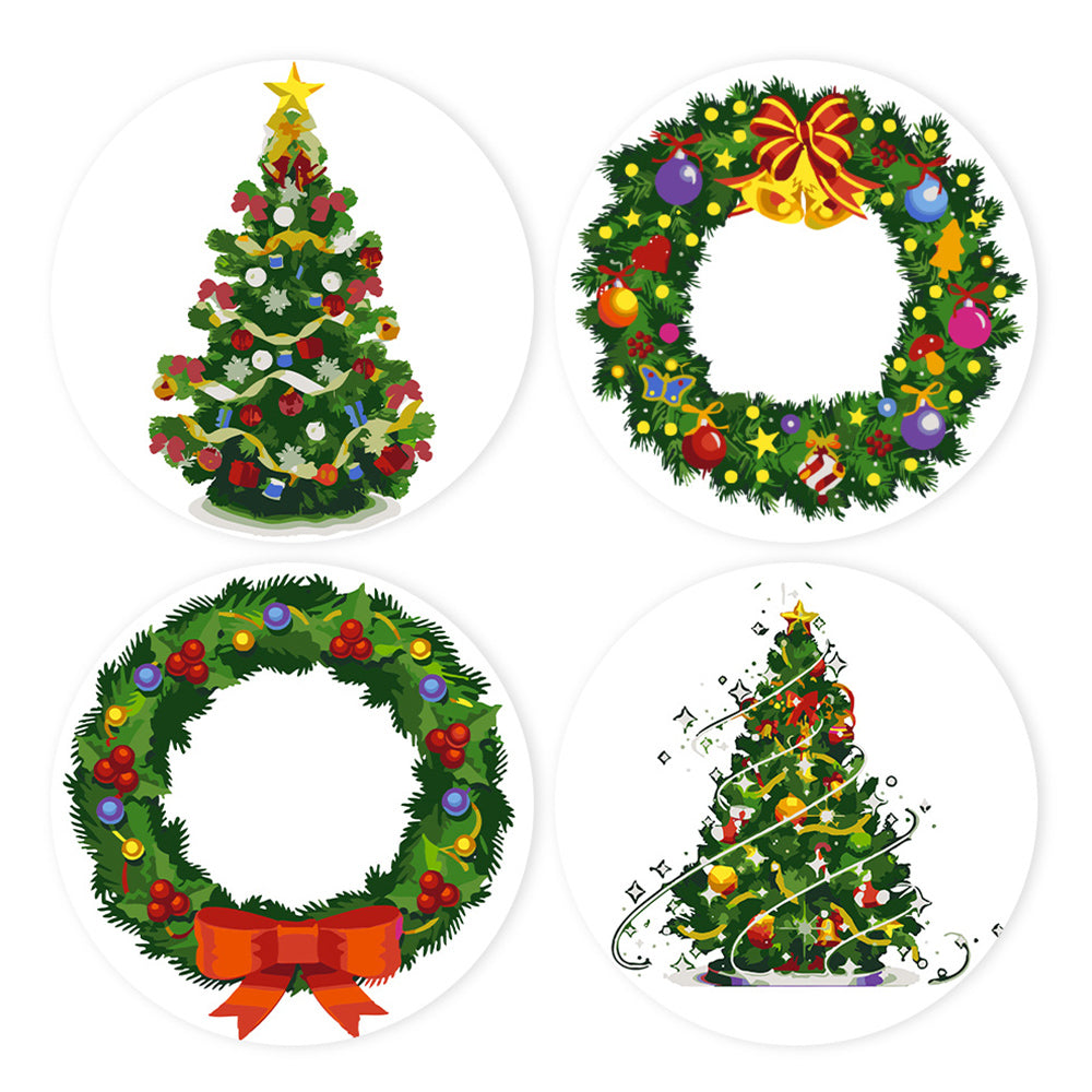 4 Pièces Sets de Table Sapin de Noël et Guirlande Peinture par Numéros