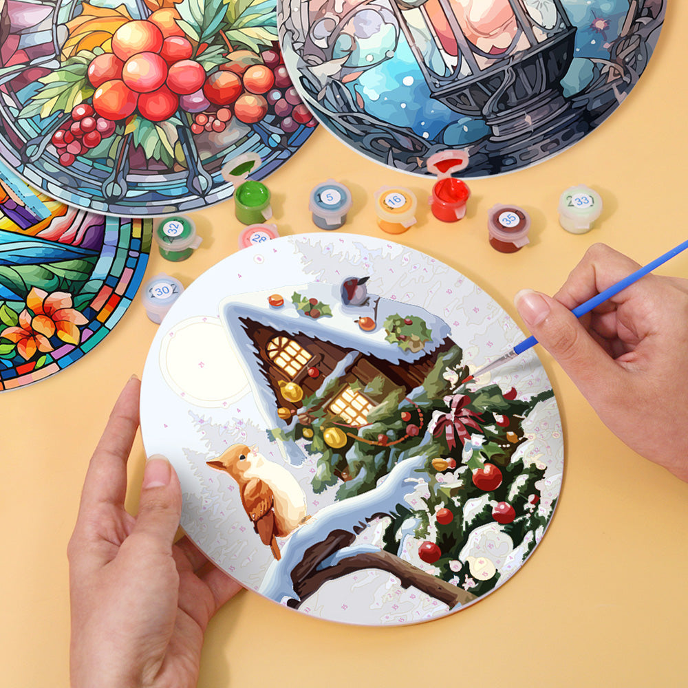 4 Pièces Sets de Table Thème de Noël Peinture par Numéros