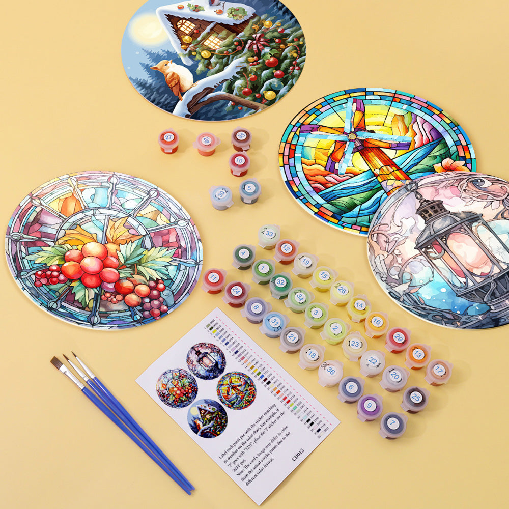 4 Pièces Sets de Table Thème de Noël Peinture par Numéros