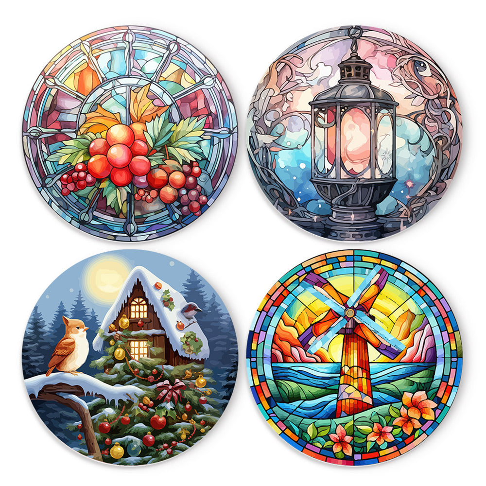 4 Pièces Sets de Table Thème de Noël Peinture par Numéros