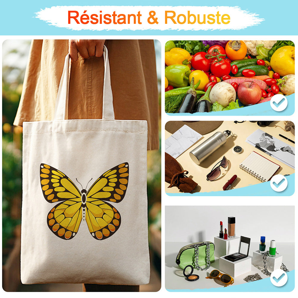 Sac Toile Papillon Doré Peinture par Numéros