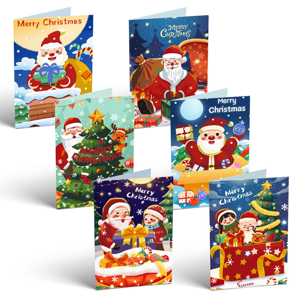 6 Cartes de Noël à Peinture par Numéros | Coffret Cadeau du Père Noël
