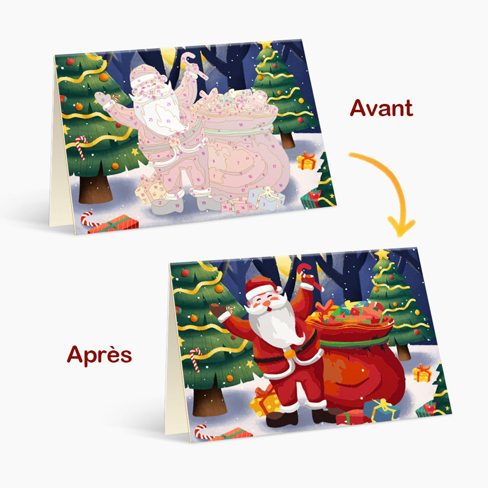 6 Cartes de Noël à Peinture par Numéros | Joyeux Noël
