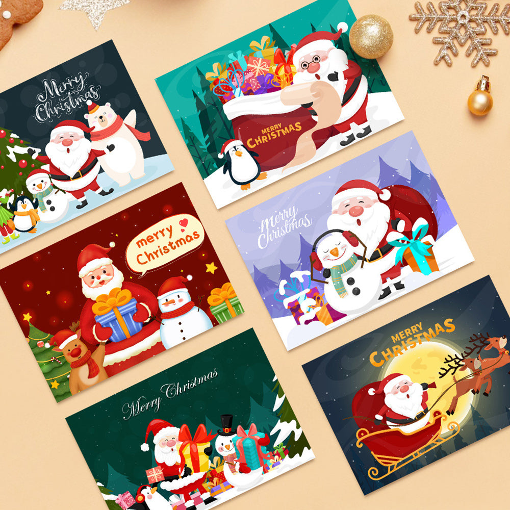 6 Cartes de Noël à Peinture par Numéros | Père Noël et Bonhomme de Neige