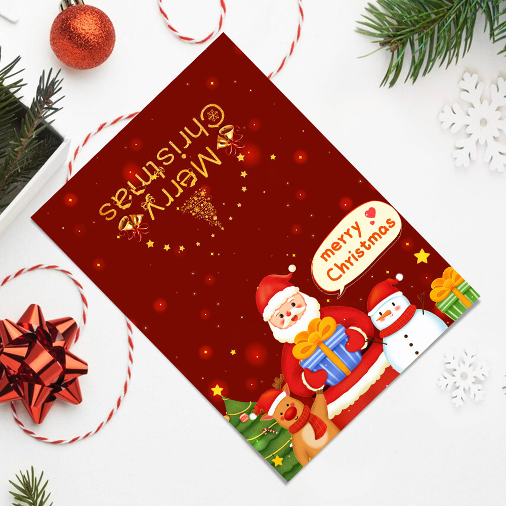 6 Cartes de Noël à Peinture par Numéros | Père Noël et Bonhomme de Neige