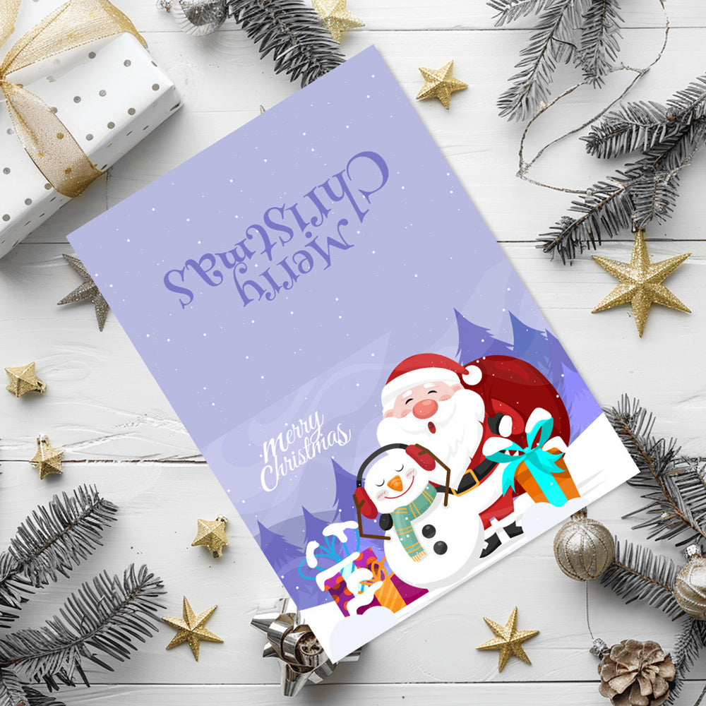 6 Cartes de Noël à Peinture par Numéros | Père Noël et Bonhomme de Neige