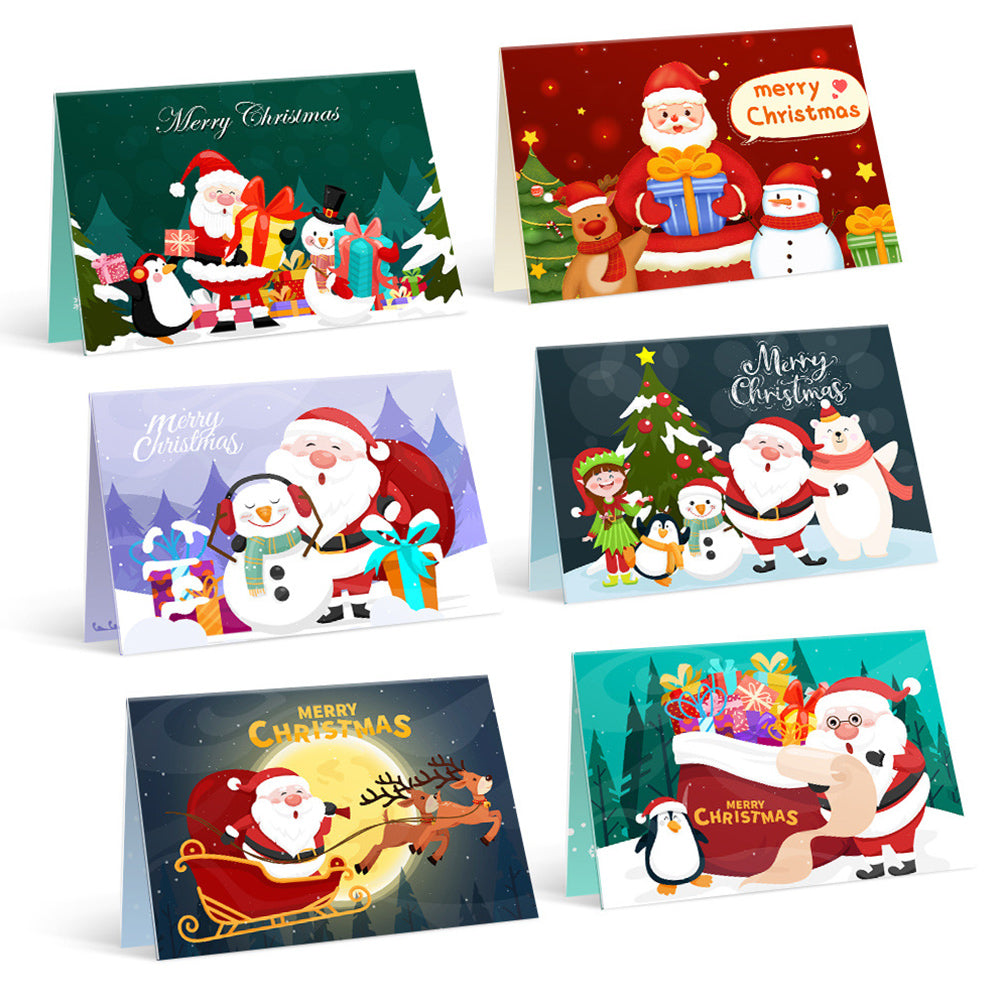6 Cartes de Noël à Peinture par Numéros | Père Noël et Bonhomme de Neige