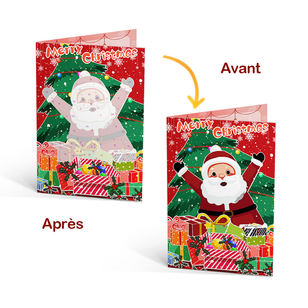 6 Cartes de Noël à Peinture par Numéros | Père Noël et Sapin de Noël