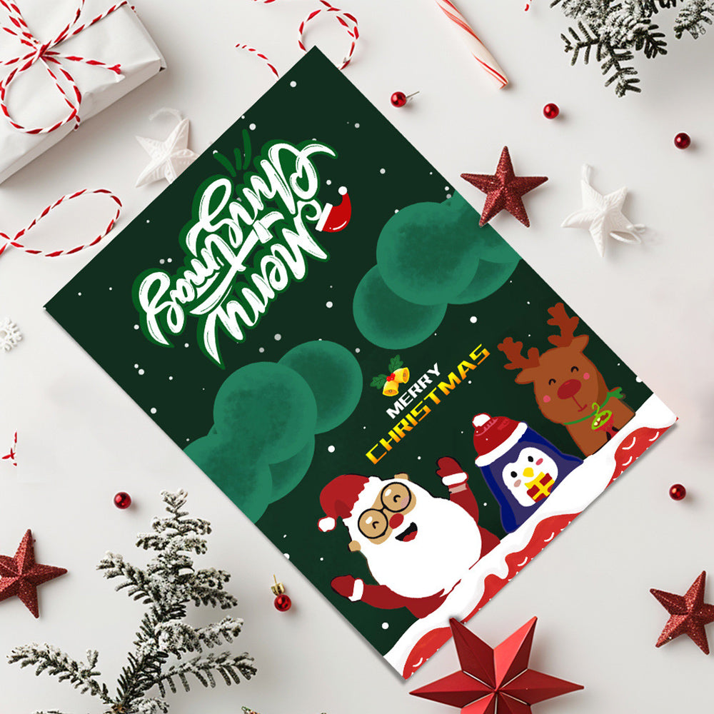 6 Cartes de Noël à Peinture par Numéros | Père Noël, Pingouin et Renne