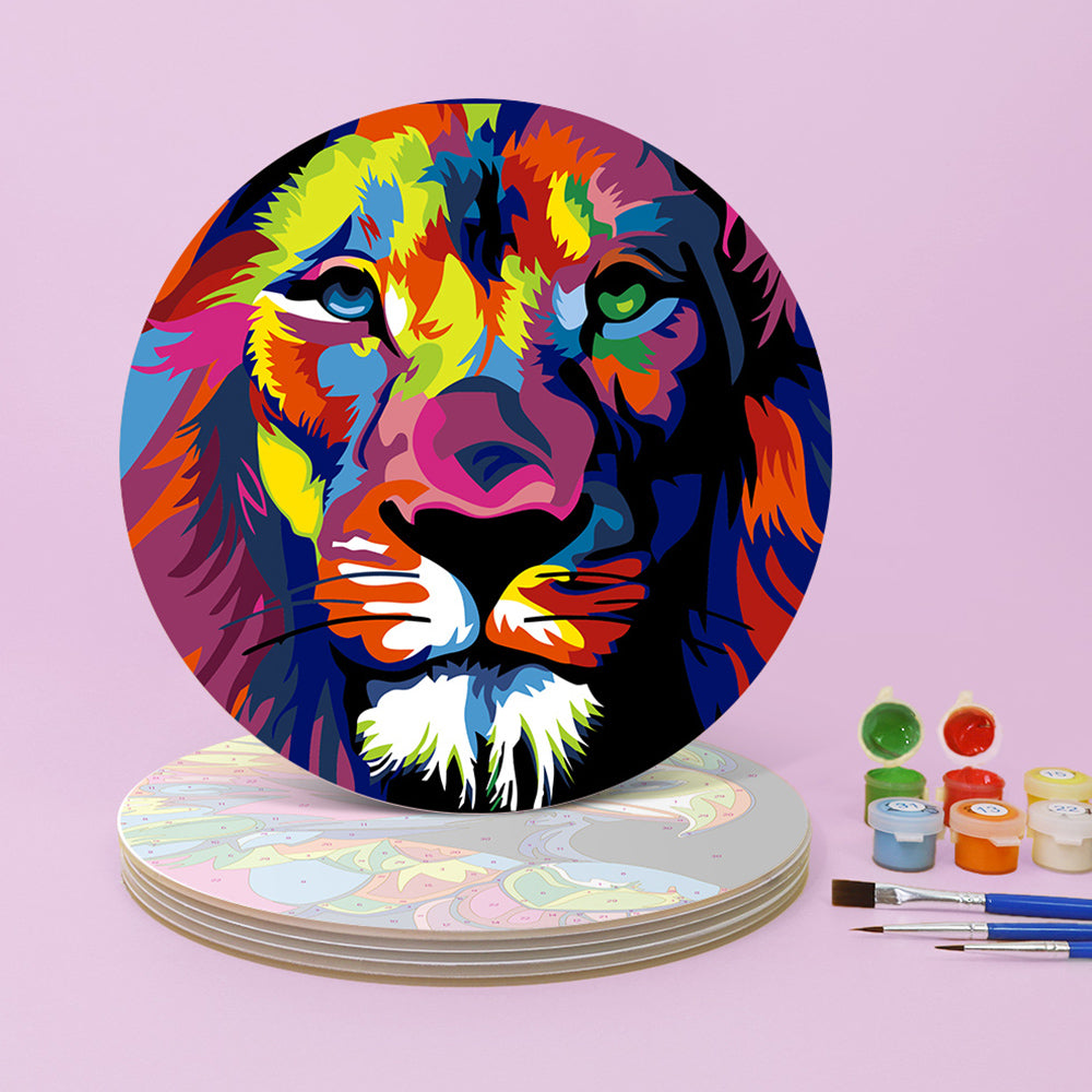 6 Pièces Sets de Table Animaux Colorés Peinture par Numéros