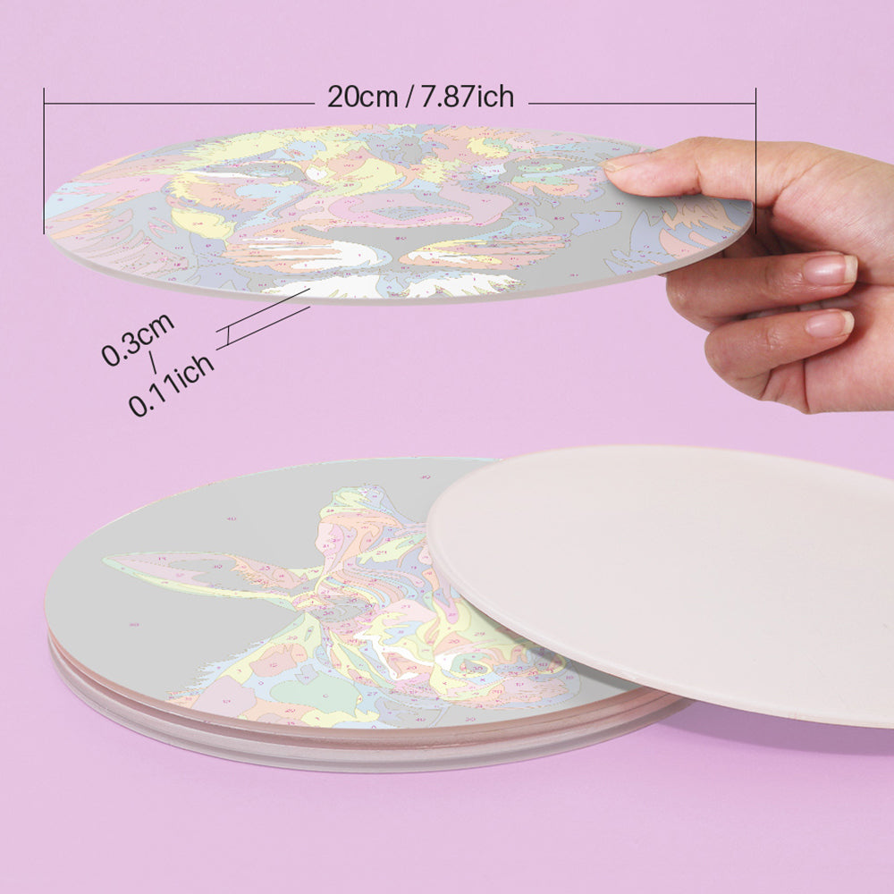 6 Pièces Sets de Table Animaux Colorés Peinture par Numéros