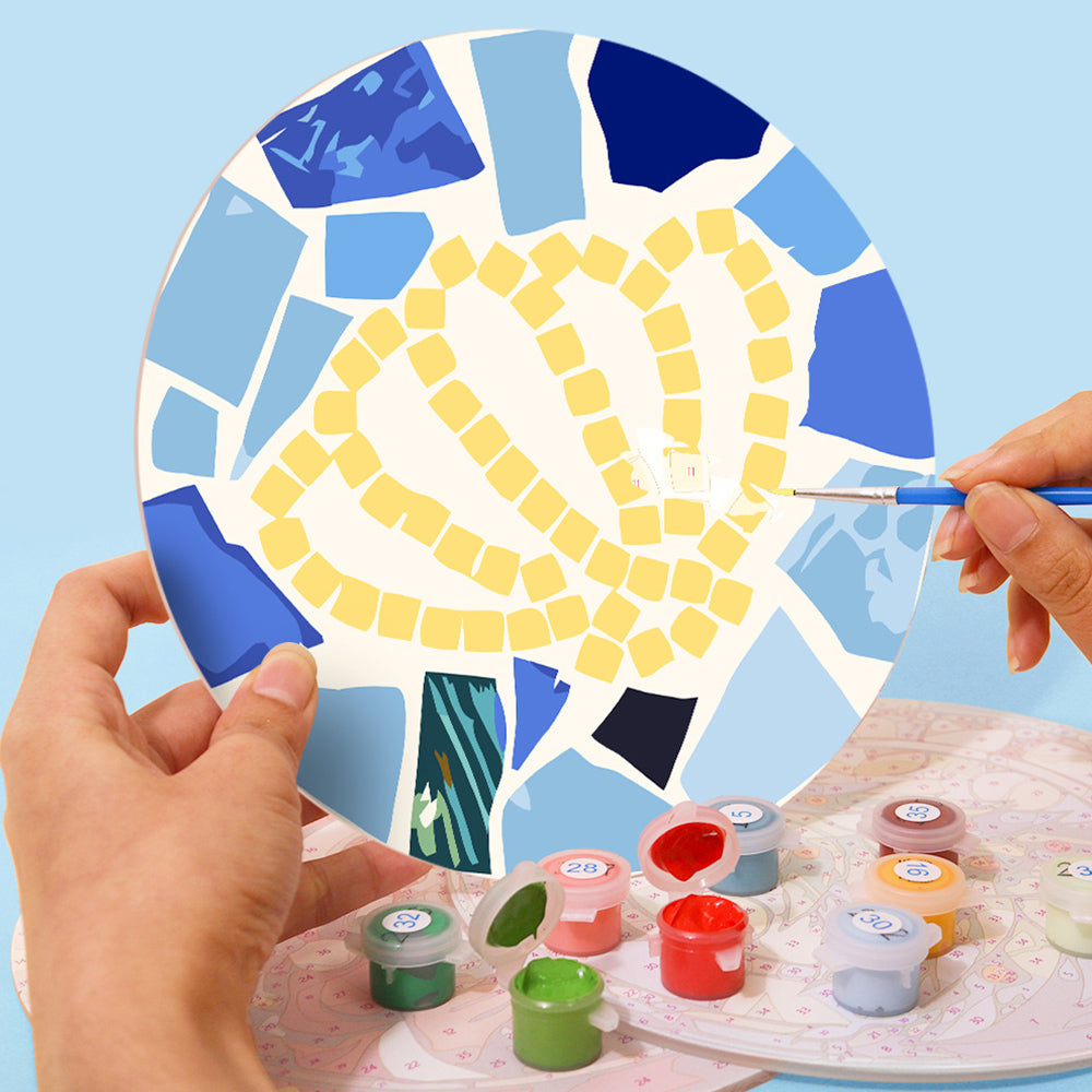 6 Pièces Sets de Table Animaux Marins en Bloc de Couleur Peinture par Numéros