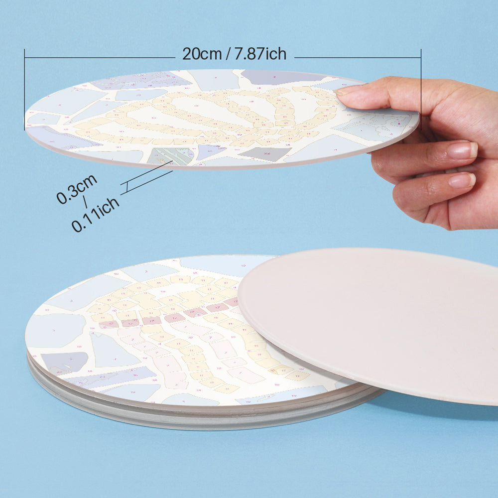 6 Pièces Sets de Table Animaux Marins en Bloc de Couleur Peinture par Numéros